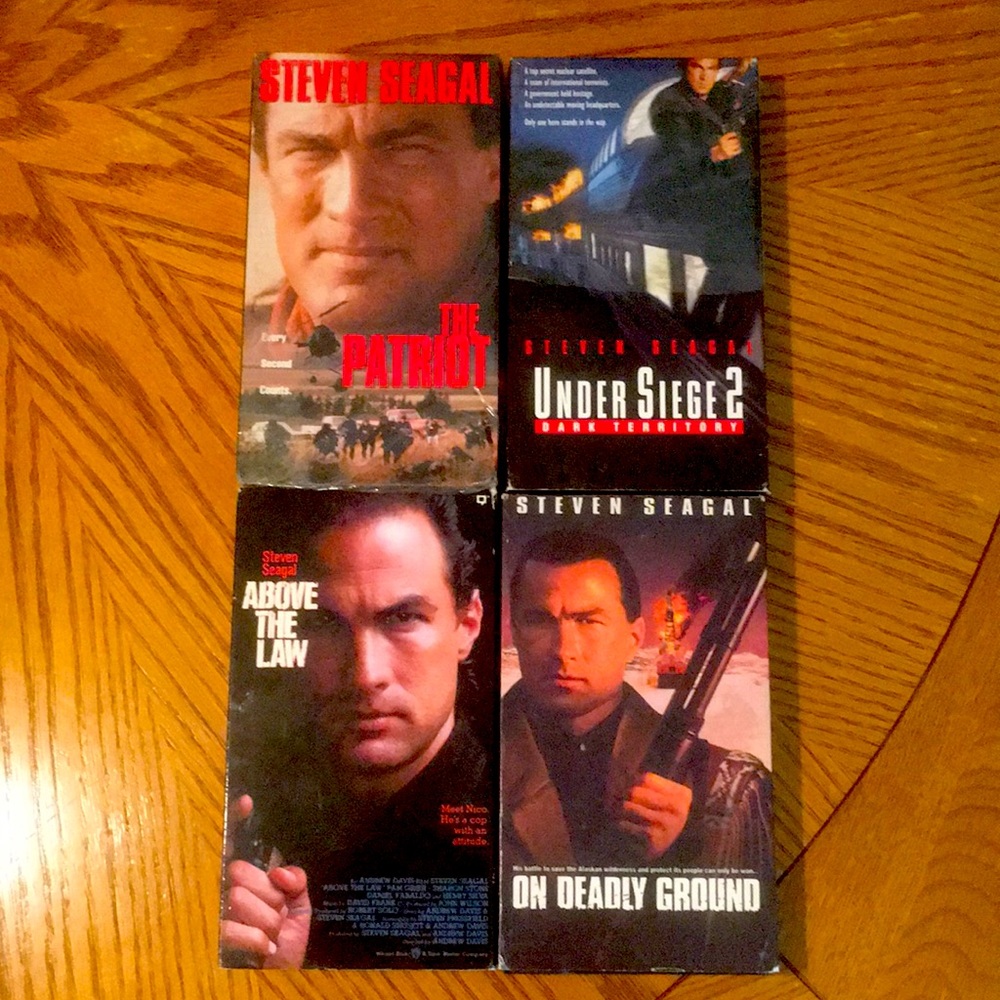 4 Vintage VHS Steven Seagal Movies The Patriot/Above the Law/Under Siege 2 +